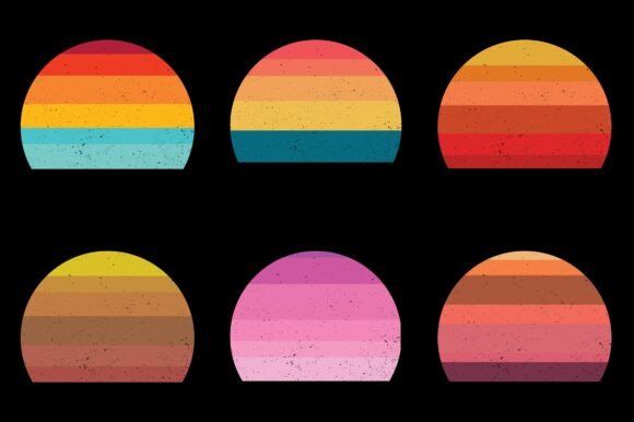 Sunset Vintage Grunge Background Bundle