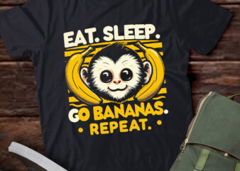 TA101-Banana Monkey Merch – Eat Sleep Go Bananas Repeat! T-Shirt