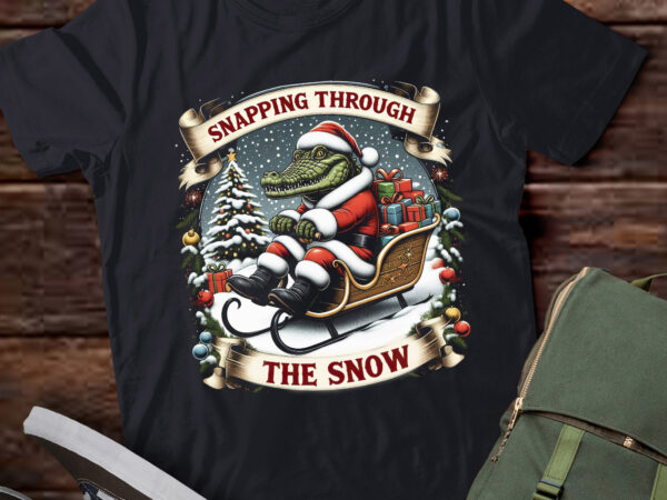 Ta112-alligator santa, gator hunting christmas t-shirt