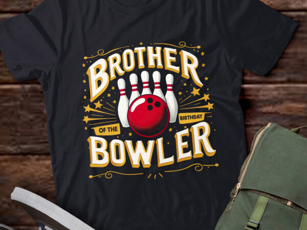 Ta122-brother of the birthday bowler kid boy girl bowling party t-shirt