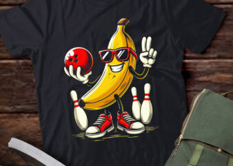 TA124-Banana Sunglasses Playing Bowling Funny Fruit Sport Player T-Shirt