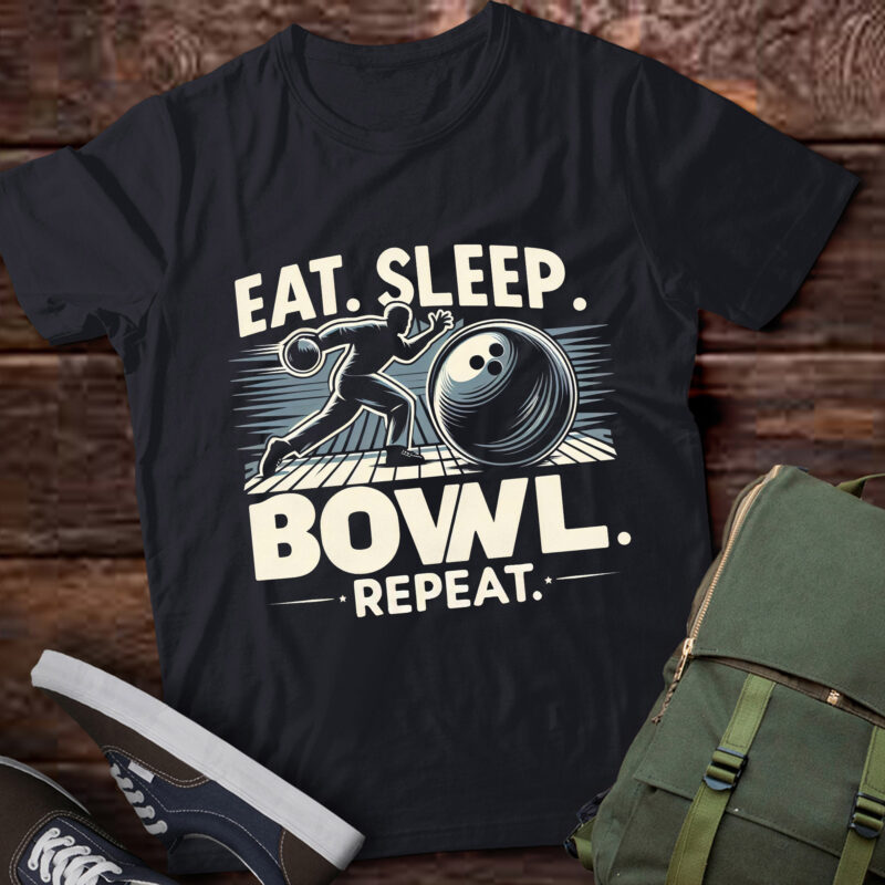 TA125-Bowling. Eat. Sleep. Bowl. Repeat. T-Shirt