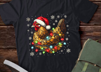 TA136-Chicken Christmas Lights Farm Animal Funny Xmas Men Women T-Shirt