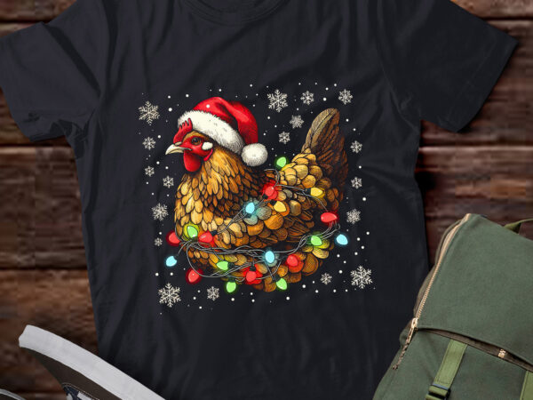 Ta136-chicken christmas lights farm animal funny xmas men women t-shirt