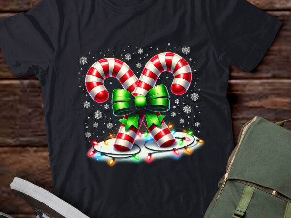 Ta137-candy cane santa christmas family matching funny xmas lights t-shirt