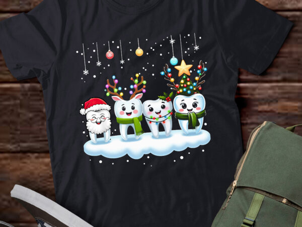 Ta141-cute christmas dental tooth characters dentist t shirt designs for sale