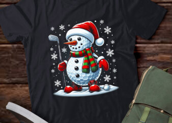 TA143-Golf Snowman Golf Player Santa Hat Christmas Funny