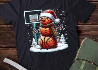 TA144-Basketball Snowman Player Santa Hat Christmas Funny