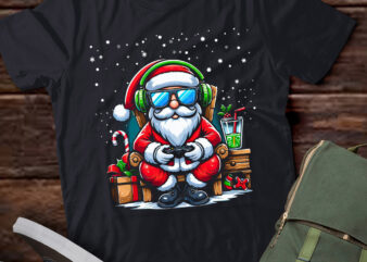 TA145-Christmas Gaming Controller Video Games Gamer Santa T-Shirt