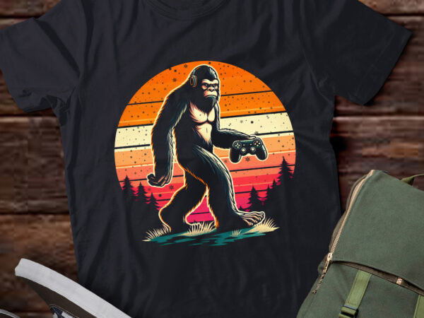 Ta146 – sasquatch gamer retro gaming video games t shirt designs for sale