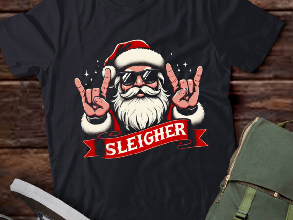 Ta16-christmas sleigher santa rock xmas t-shirt