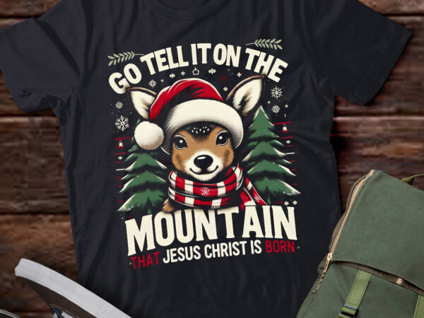 Ta18-reindeer tell it on the mountain jesus t-shirt