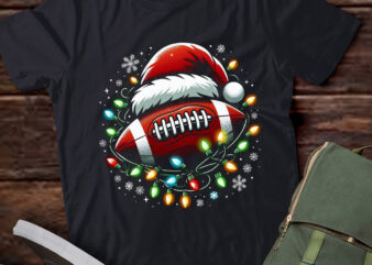 TA26-Santa Football Player Christmas Lights T-Shirt