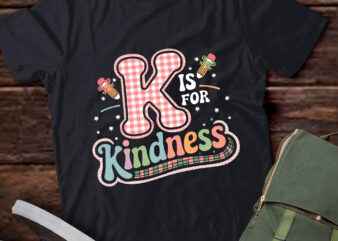 TA38-K Is For Kindness Cute Pencil Bow Teacher Be Kind T-Shirt