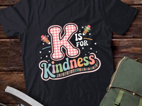 Ta38-k is for kindness cute pencil bow teacher be kind t-shirt