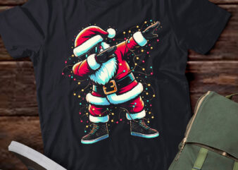 TA40-Dabbing Santa Xmas Lights Gifts Kids Girls Boys Christmas T-Shirt