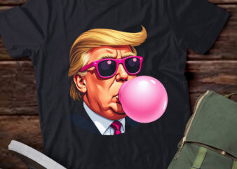 TA43-Pink Sunglasses Trump Bubble Gum Shirt 2024 Vote President T-Shirt