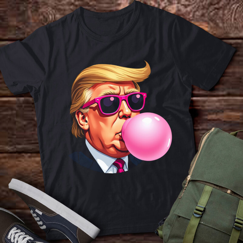 TA43-Pink Sunglasses Trump Bubble Gum Shirt 2024 Vote President T-Shirt