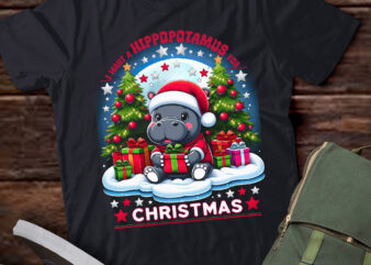 TA48-Christmas Tree Hippopotamus Xmas Hippo Lover Team Santa Long Sleeve T-Shirt