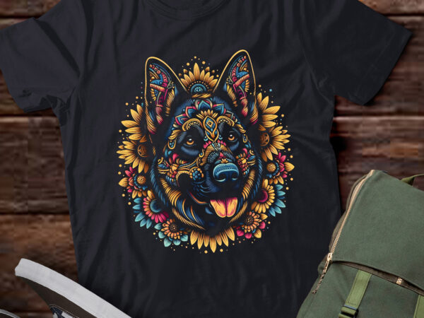 Ta49-cinco de mayo sugar skull flower german shepherd dog t-shirt