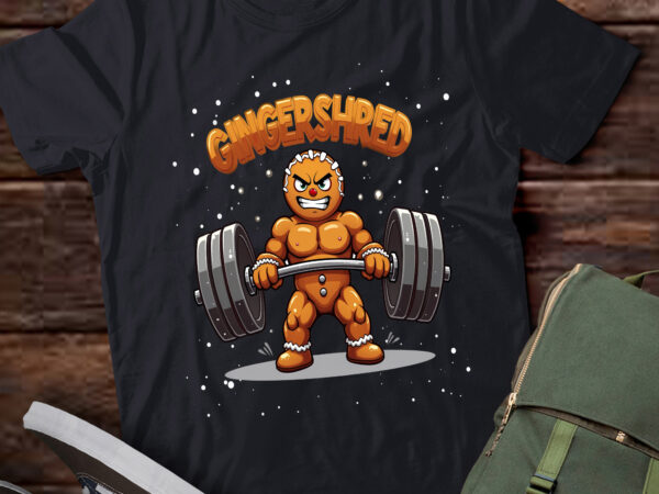 Ta69-gingershred funny gingerbread man gym bodybuilding christmas t-shirt