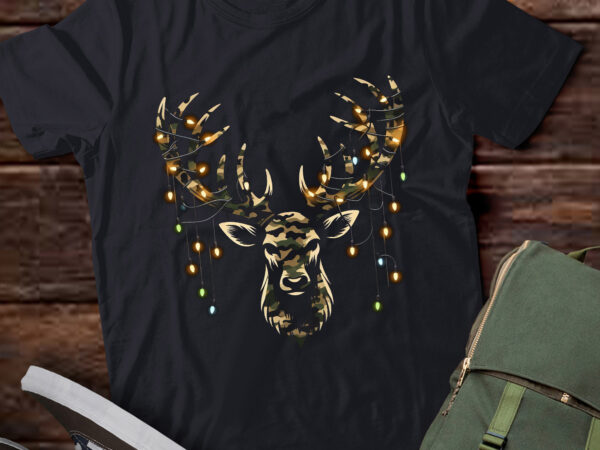 Ta77-christmas holiday camo hunting reindeer deer xmas lights t-shirt