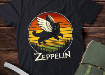 TA89-Vintage Zeppelin Name Distressed Music | Cat’s Lover Animals T-Shirt