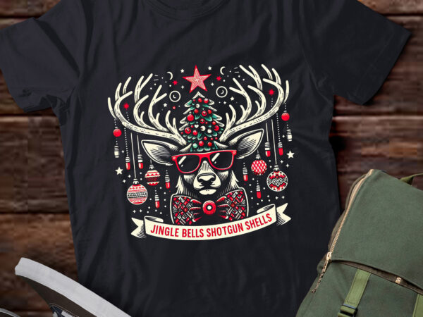 Ta93-christmas holiday funny jingles bells shotgun shells t-shirt