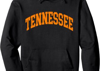 Tennessee TN Throwback Design – Classic Style Orange Text Pullover Hoodie