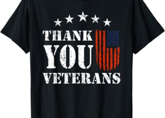 Thank you Veterans American Flag Proud Veteran T-Shirt