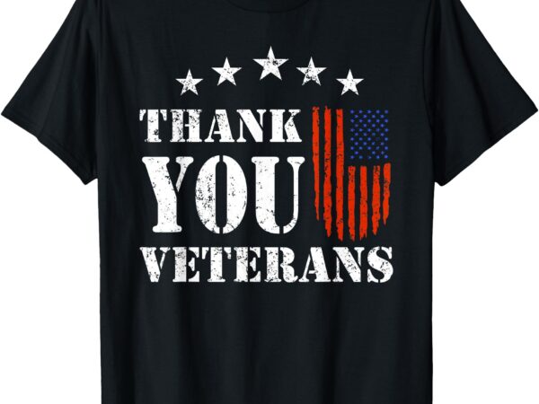 Thank you veterans american flag proud veteran t-shirt