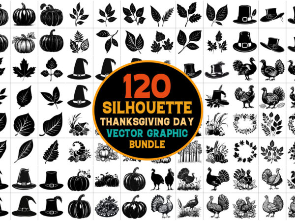 Thanksgiving day silhouette vector bundle