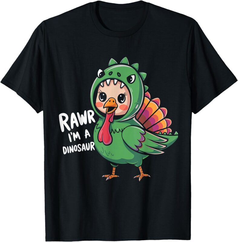 Thanksgiving Dinosaur Turkey Rawr I’m a Dinosaur Kids Boys T-Shirt