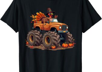 Thanksgiving Turkey Monster Truck youth Boys Kids toddlers T-Shirt