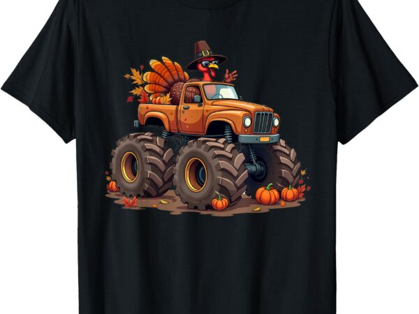 Thanksgiving turkey monster truck youth boys kids toddlers t-shirt