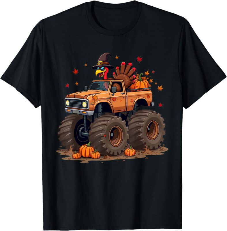 Thanksgiving Turkey Monster Truck youth Boys Kids toddlers T-Shirt