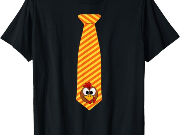 Thanksgiving costume tie with funny turkey face t-shirt