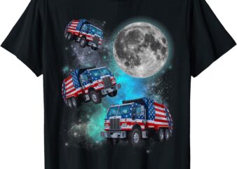 Three Garbage Truck Moon America’s Favorite Garbage Man T-Shirt