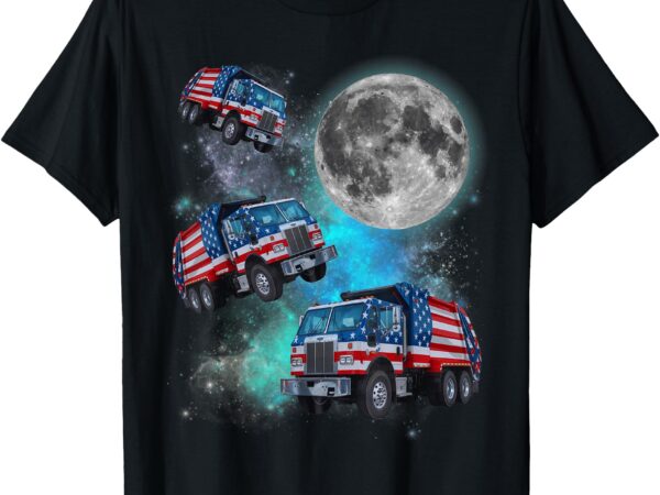 Three garbage truck moon america’s favorite garbage man t-shirt