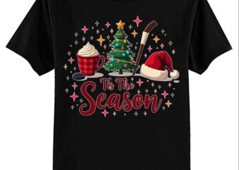 Tis The Season Hockey Coffee Xmas Tree Ice Hockey Christmas T-Shirt ltsp