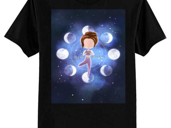 Tree pose & moon phases inner self connection premium t-shirt