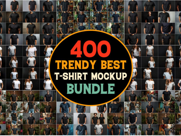 Trendy best t-shirt mockup bundle