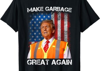 Trump 2024 Make Garbage Great Again Funny for Trump US Flag T-Shirt