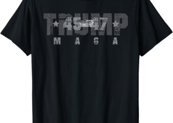 Trump 45-47 MAGA US Flag 2024 Presidential Election T-Shirt