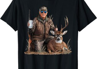 Trump Deer Hunting Donald Trump Old School Camouflage T-Shirt