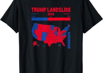 Trump Landslide 2024 Electoral Map 312 Winning Map T-Shirt