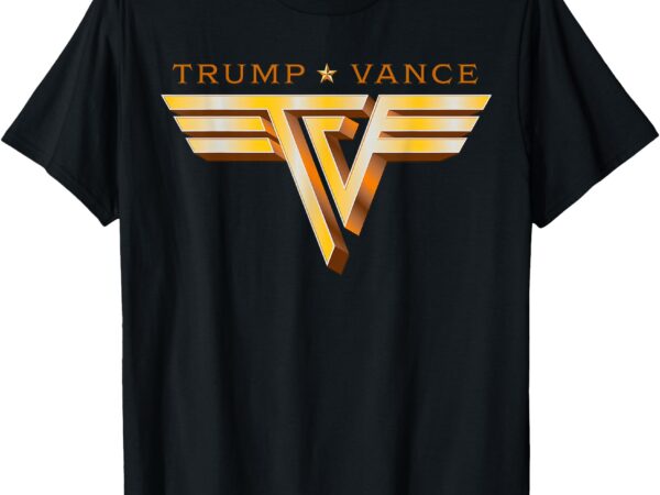 Trump vance tv rocker gold logo vintage trump vance 2024 t-shirt