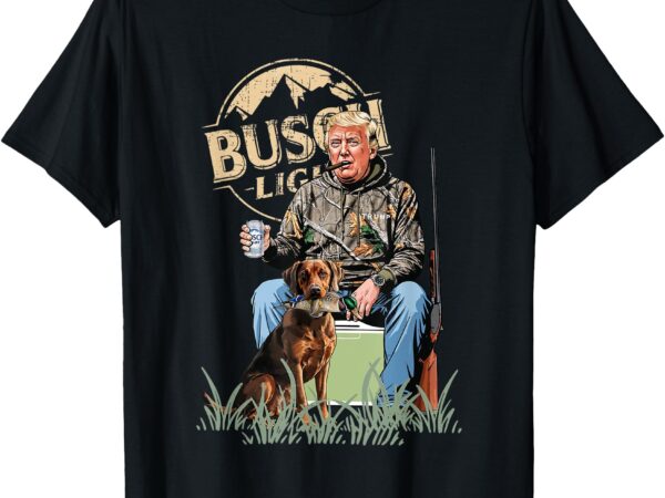 Trump with dog duck waterfowl hunting camo president trump t-shirt