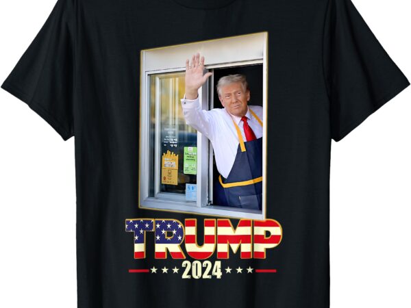 Trump with mc donald trump worker vote for trump t-shirt