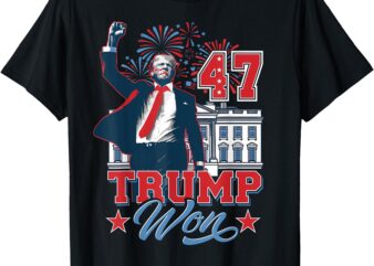 Trump Won Again 2024 Election President 47 th American Flag T-Shirt